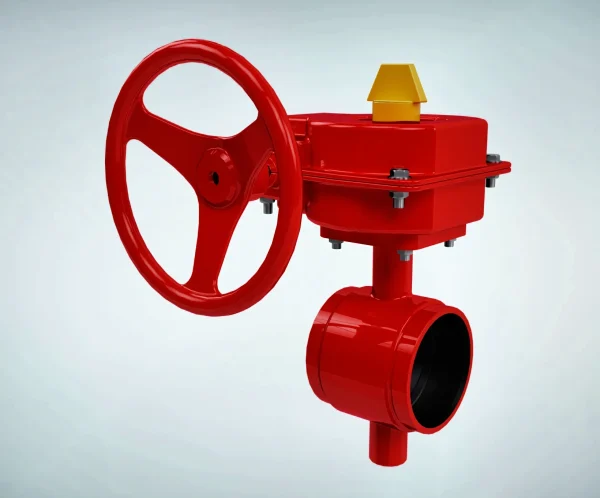 worm-gear-grooved-fire-butterfly-valve-main 蜗轮消防蝶阀|整体展示短视频素材